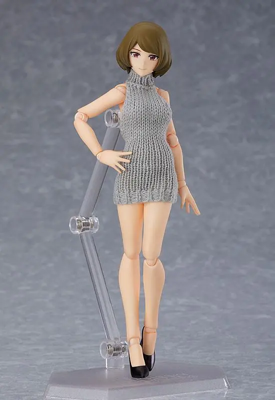 Original Character Figma akciófigura Female Body Chiaki with Backless Sweater Outfit 13 cm termékfotó