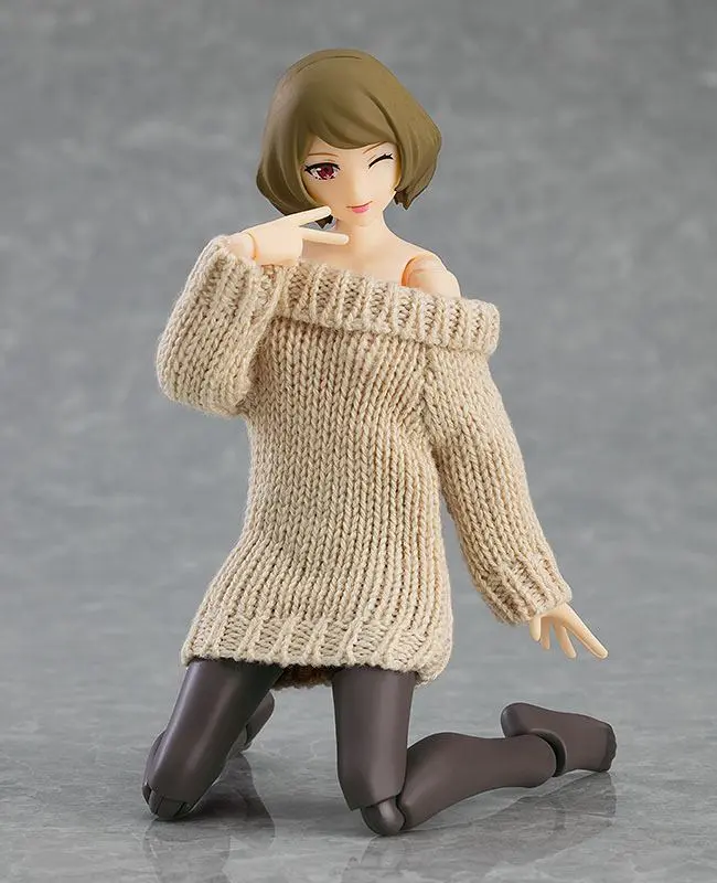 Original Character Figma Female Body (Chiaki) with Off-the-Shoulder Sweater Dress akciófigura 14 cm termékfotó