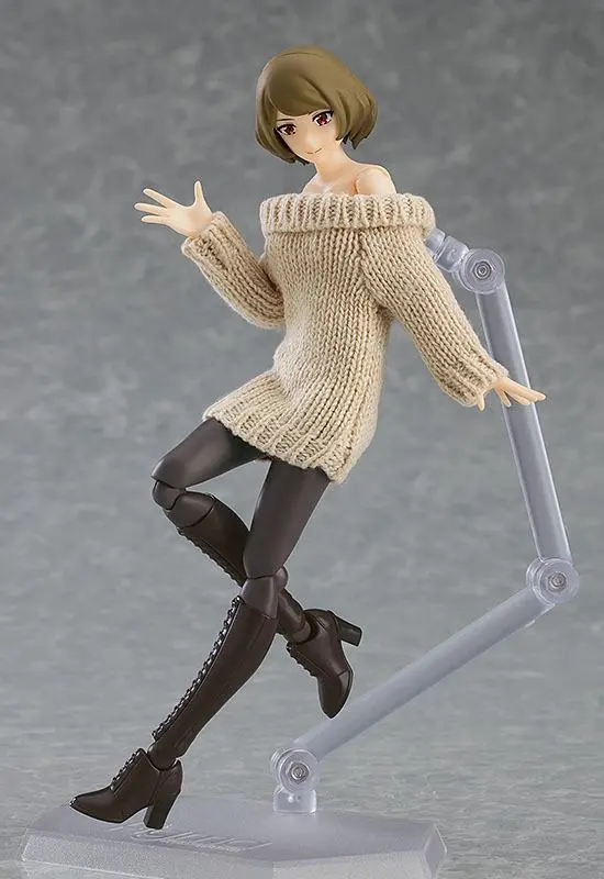 Original Character Figma Female Body (Chiaki) with Off-the-Shoulder Sweater Dress akciófigura 14 cm termékfotó