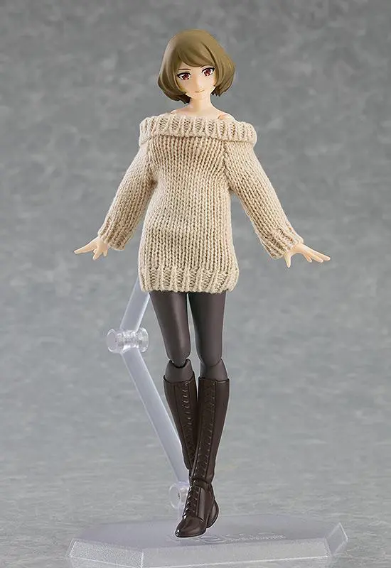 Original Character Figma Female Body (Chiaki) with Off-the-Shoulder Sweater Dress akciófigura 14 cm termékfotó