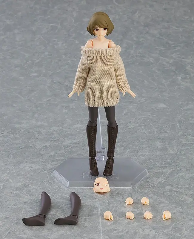 Original Character Figma Female Body (Chiaki) with Off-the-Shoulder Sweater Dress akciófigura 14 cm termékfotó