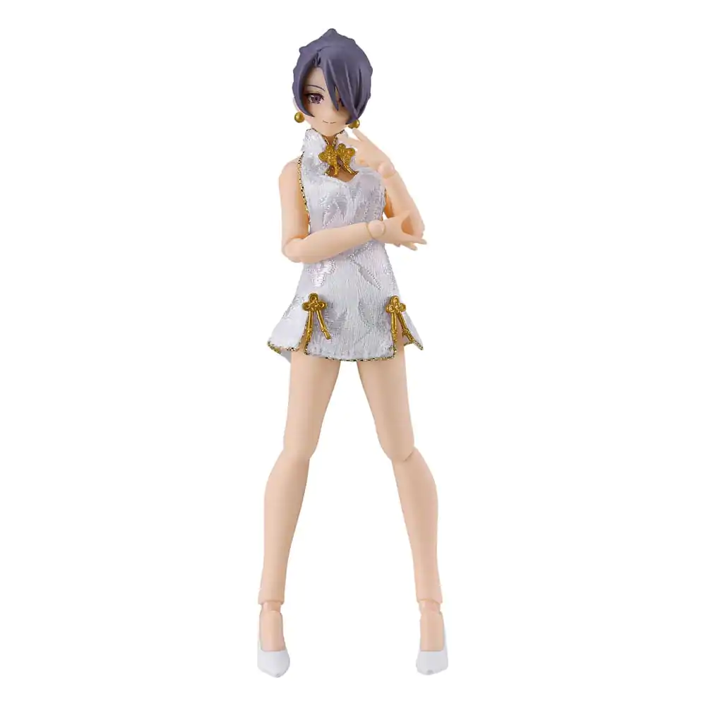 Original Character Figma Female Body (Mika) Mini Skirt Chinese Dress Outfit (White) akciófigura 13 cm termékfotó