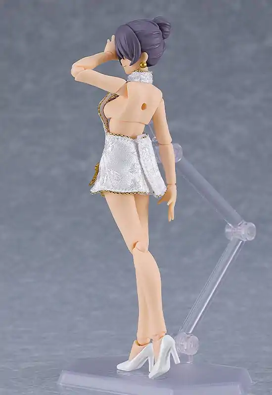 Original Character Figma Female Body (Mika) Mini Skirt Chinese Dress Outfit (White) akciófigura 13 cm termékfotó