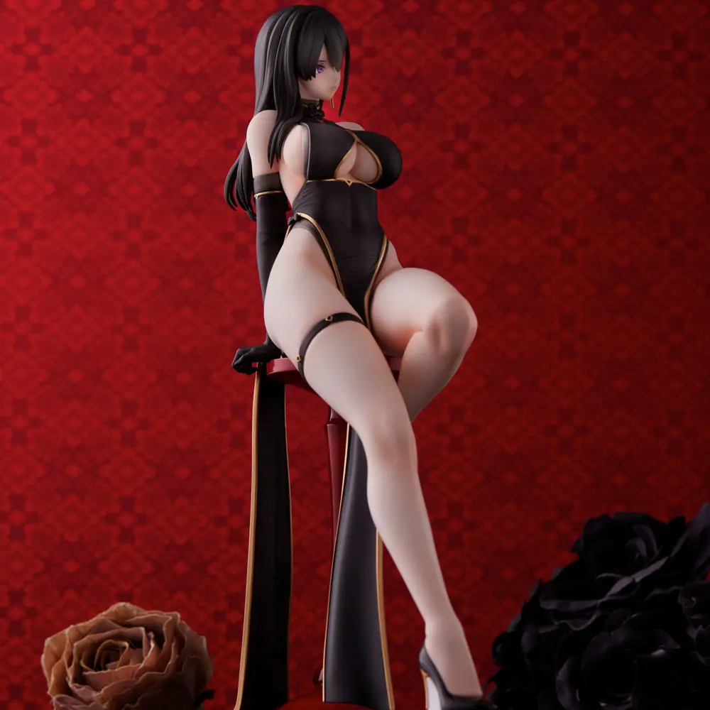 Original Character Hayabusa Illustration Black China Dress-chan PVC szobor figura 16 cm termékfotó