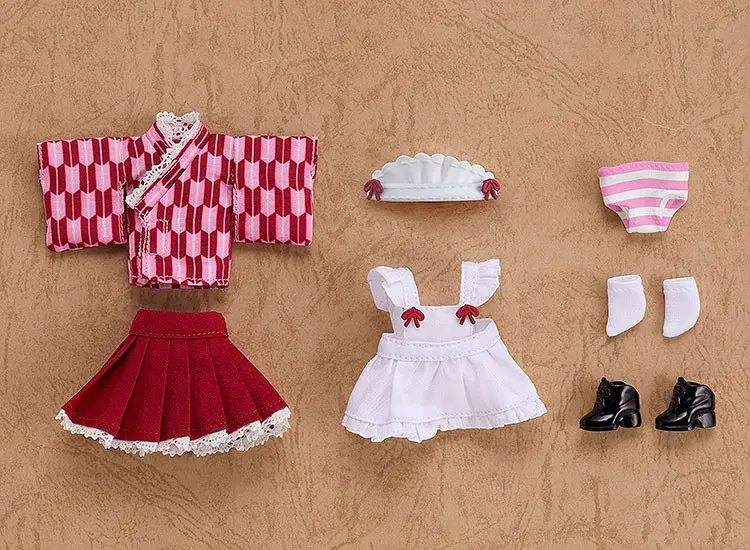 Original Character Parts for Nendoroid Doll Figures Outfit Set Japanese-Style Maid Pink termékfotó