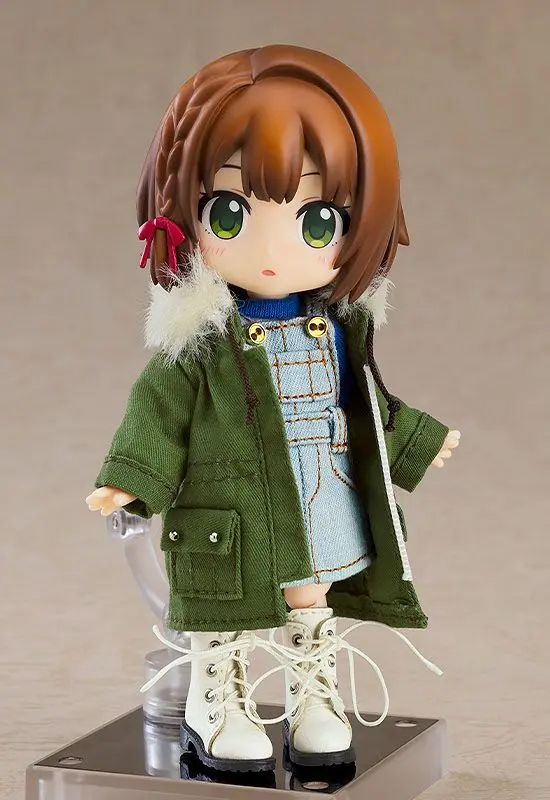 Original Character Parts for Nendoroid Doll figures Warm Clothing Set: Boots &amp; Mod Coat (Khaki Green) termékfotó