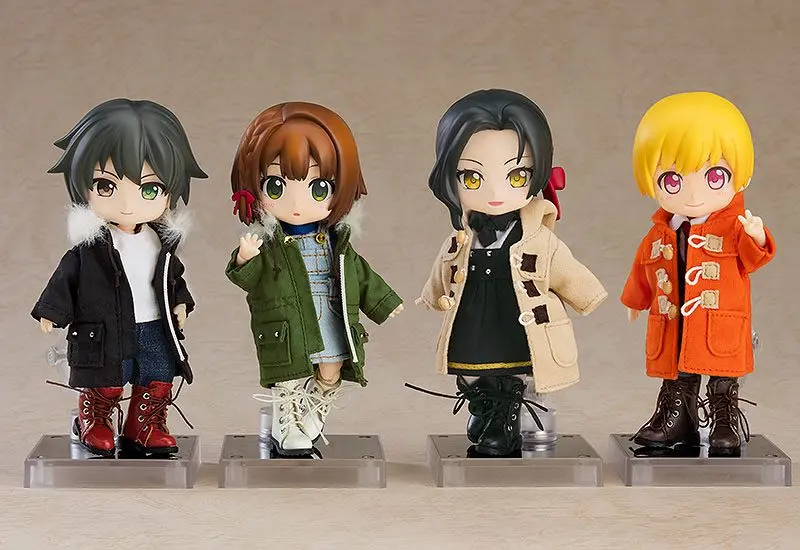 Original Character Parts for Nendoroid Doll figures Warm Clothing Set: Boots &amp; Mod Coat (Khaki Green) termékfotó