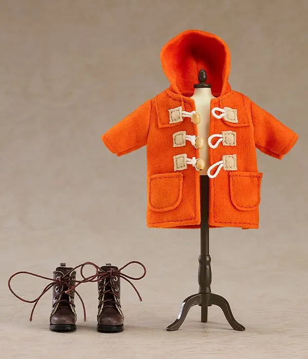 Original Character Parts for Nendoroid Dool figures Warm Clothing Set: Boots &amp; Duffle Coat (Orange) termékfotó