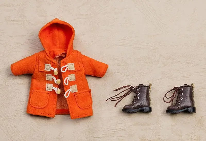 Original Character Parts for Nendoroid Dool figures Warm Clothing Set: Boots &amp; Duffle Coat (Orange) termékfotó