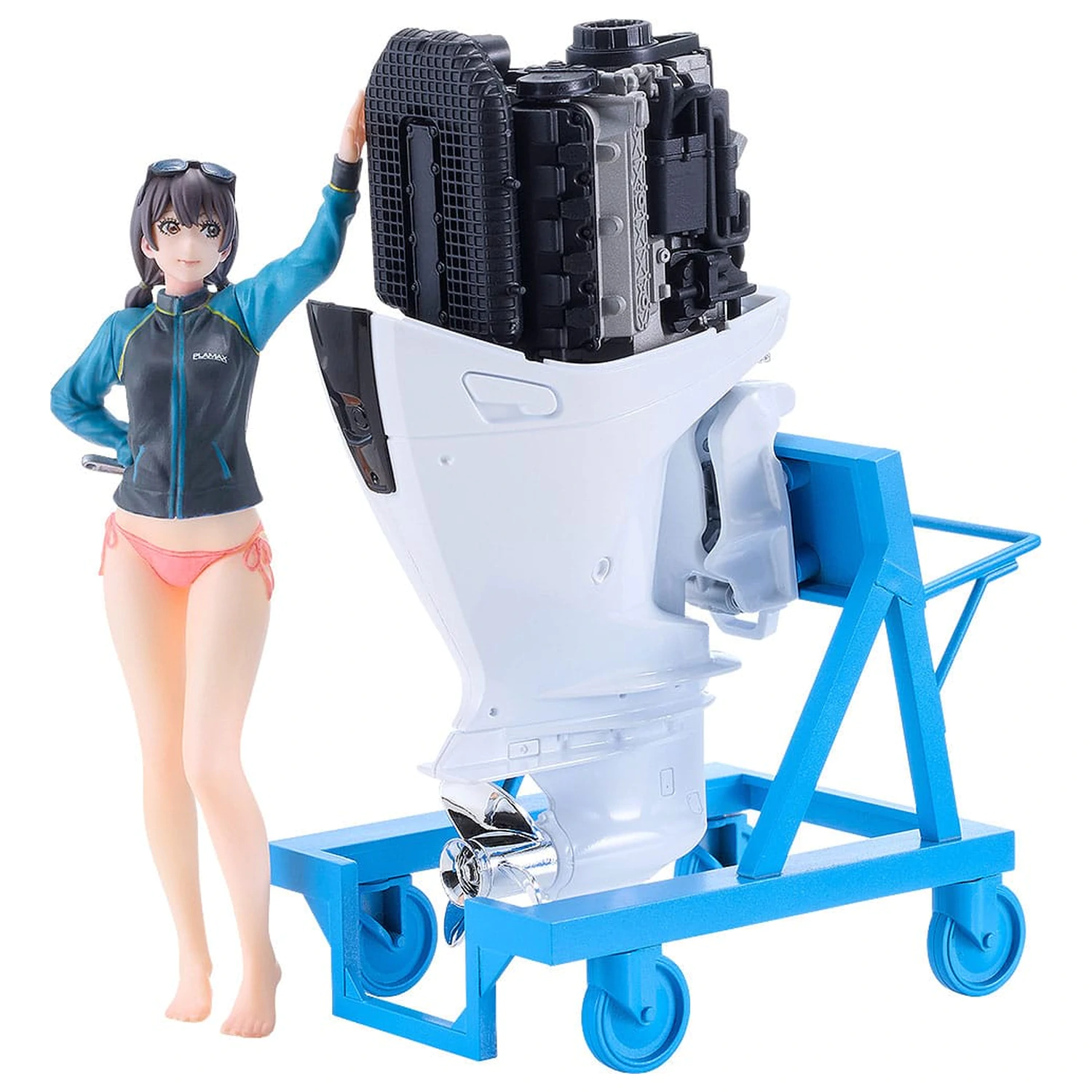 Original Character PLAMAX MF-97 minimum factory Minori with Honda BF350 Grand Prix White Műanyag modell készlet 10 cm   termékfotó