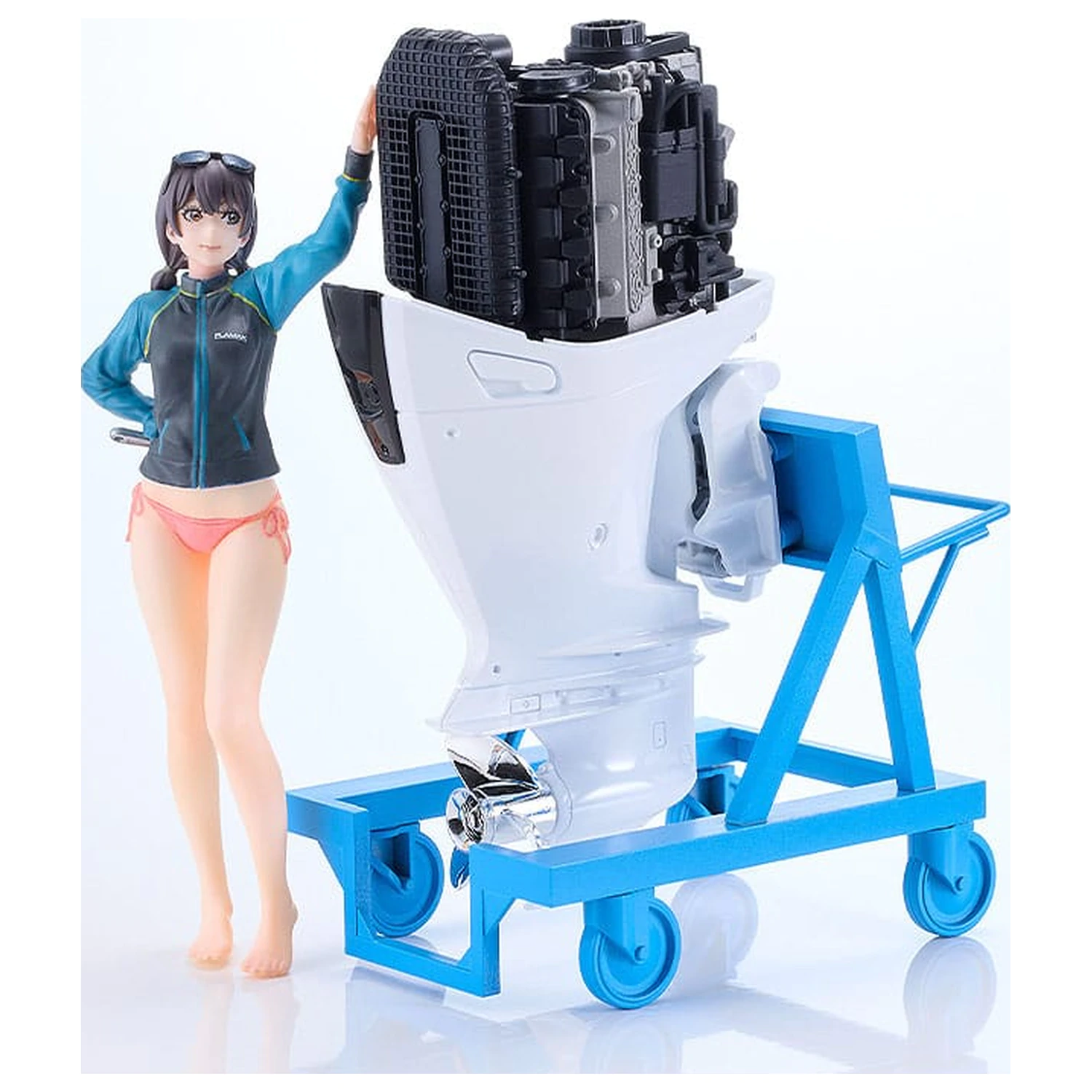 Original Character PLAMAX MF-97 minimum factory Minori with Honda BF350 Grand Prix White Műanyag modell készlet 10 cm   termékfotó