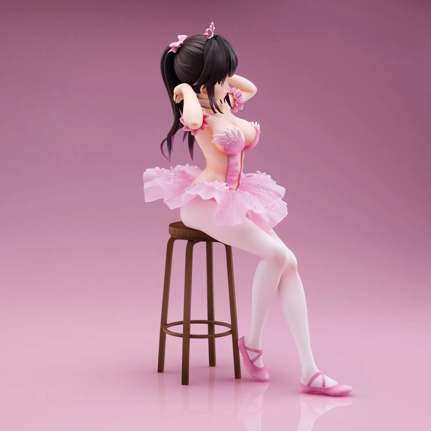 Original CharacterAnmi Illustration Flamingo Ballet Ponytail Girl  PVC szobor figura 24 cm termékfotó