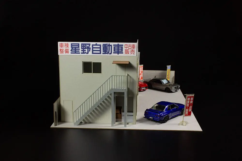 Original Illustration 1/80 1/64 Auto garage - Great Cars Specialtyshop papír modell készlet 10 cm termékfotó