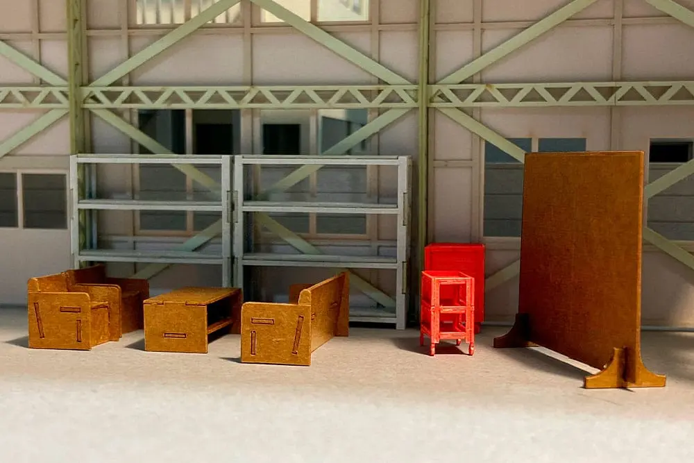 Original Illustration 1/80 1/80 Factoryinterior Set (re-run) papír modell készlet 3 cm termékfotó