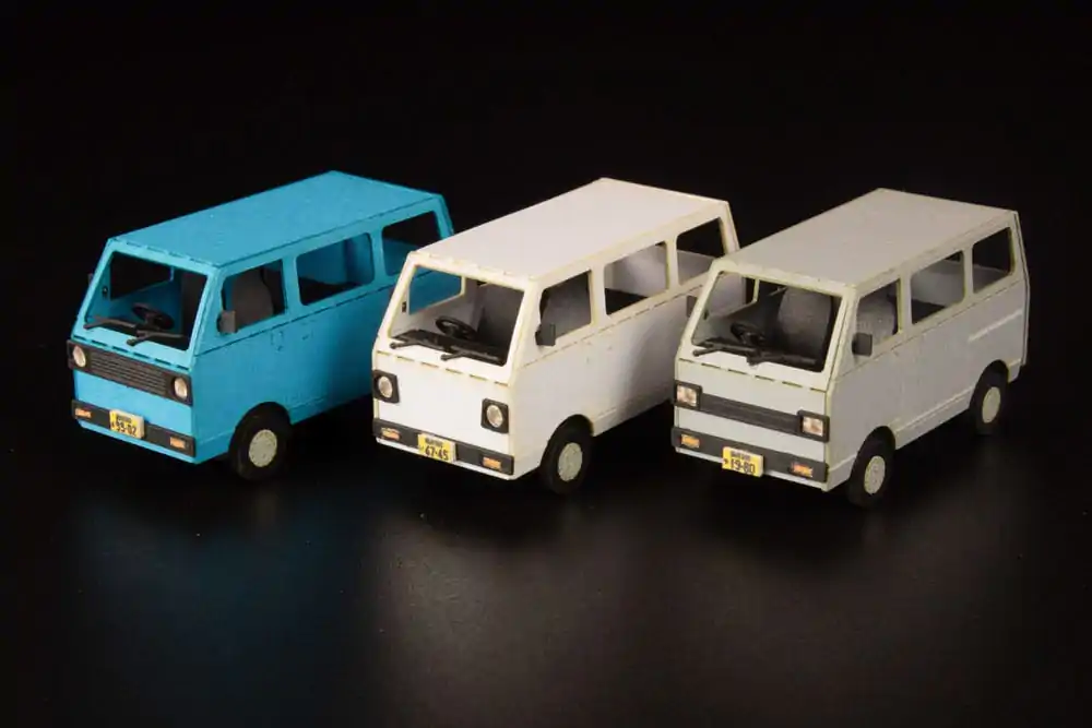 Original Illustration 1/80 1/80 Town Corner Accessory Series Kei Van (white/blue/silver) papír modell készlet 2 cm termékfotó