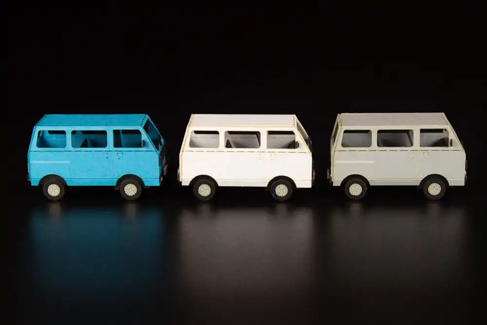 Original Illustration 1/80 1/80 Town Corner Accessory Series Kei Van (white/blue/silver) papír modell készlet 2 cm termékfotó