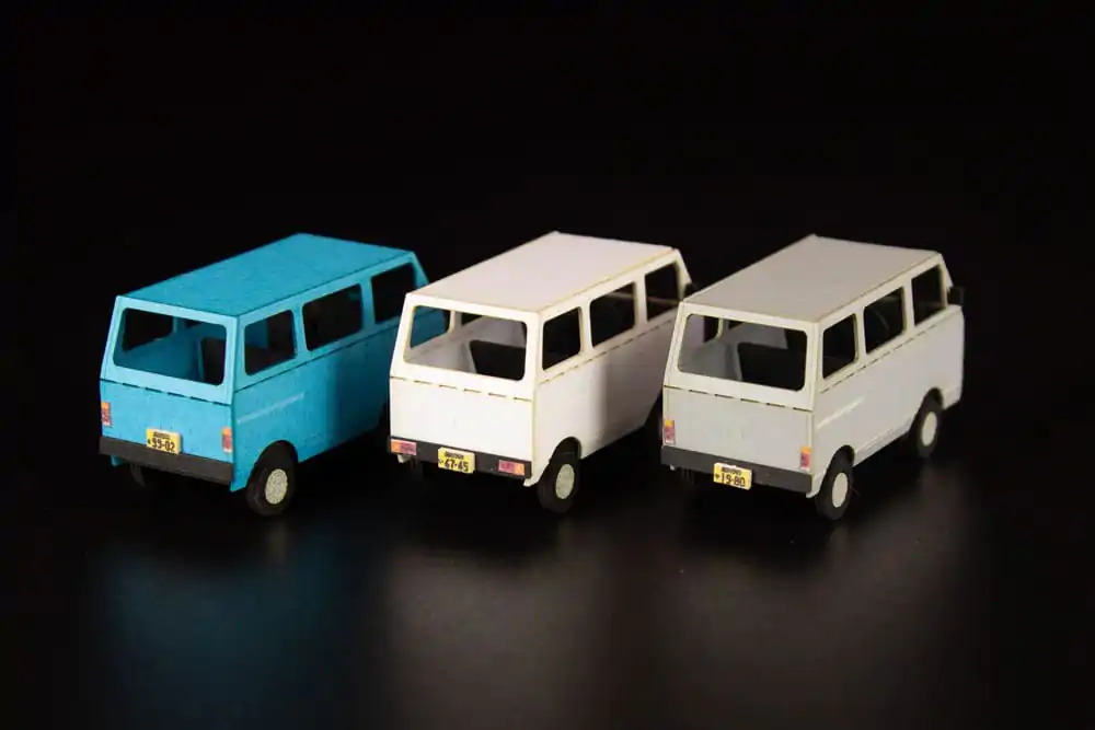 Original Illustration 1/80 1/80 Town Corner Accessory Series Kei Van (white/blue/silver) papír modell készlet 2 cm termékfotó