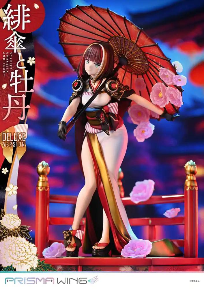 Original Illustration by Fuzichoco Prisma Wing 1/7 Scarlet Umbrella And Peony Deluxe Version PVC szobor figura 32 cm termékfotó