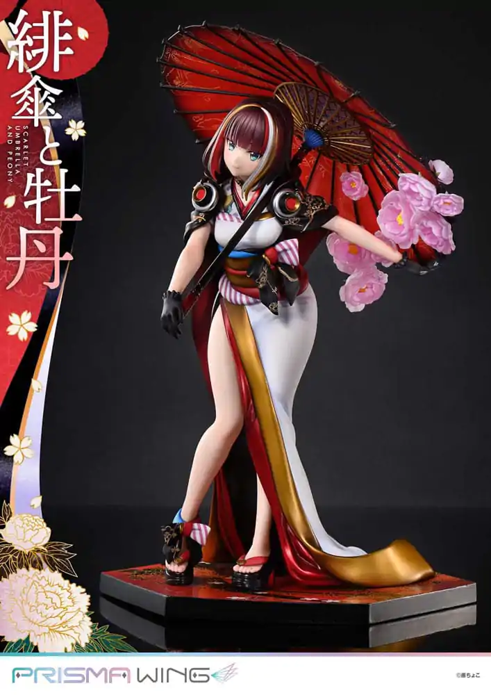 Original Illustration by Fuzichoco Prisma Wing 1/7 Scarlet Umbrella And Peony Deluxe Version PVC szobor figura 32 cm termékfotó