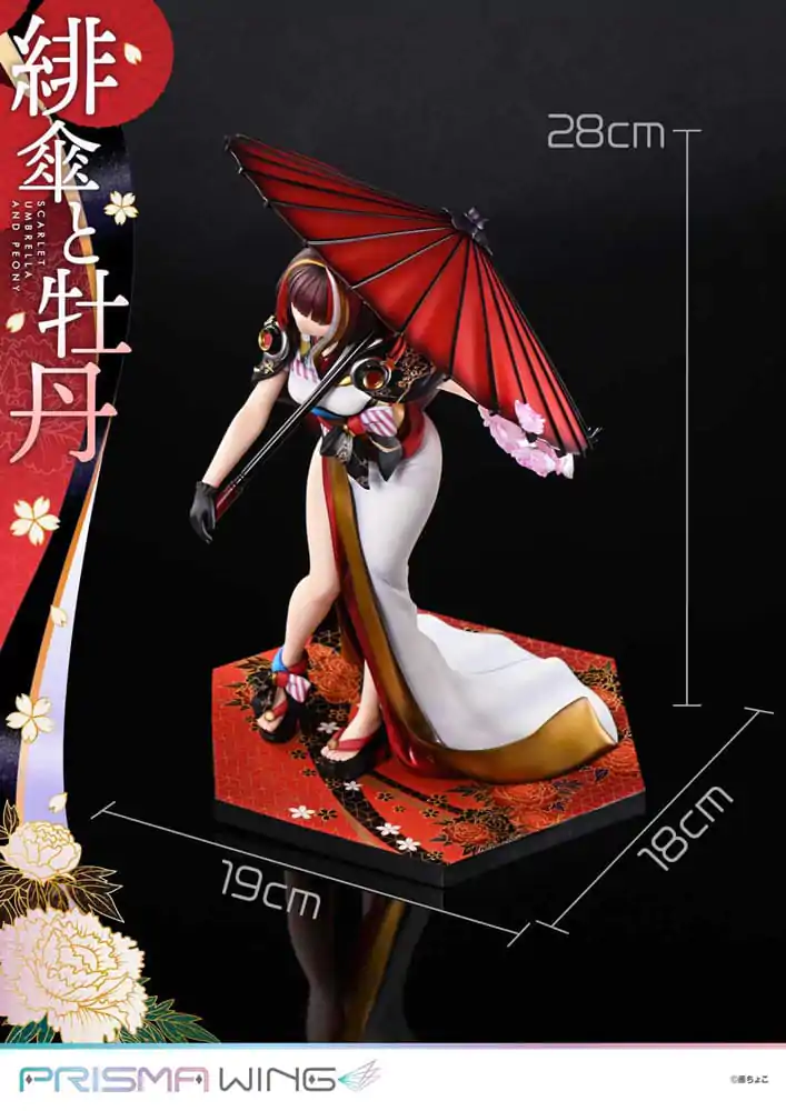 Original Illustration by Fuzichoco Prisma Wing 1/7 Scarlet Umbrella And Peony Deluxe Version PVC szobor figura 32 cm termékfotó