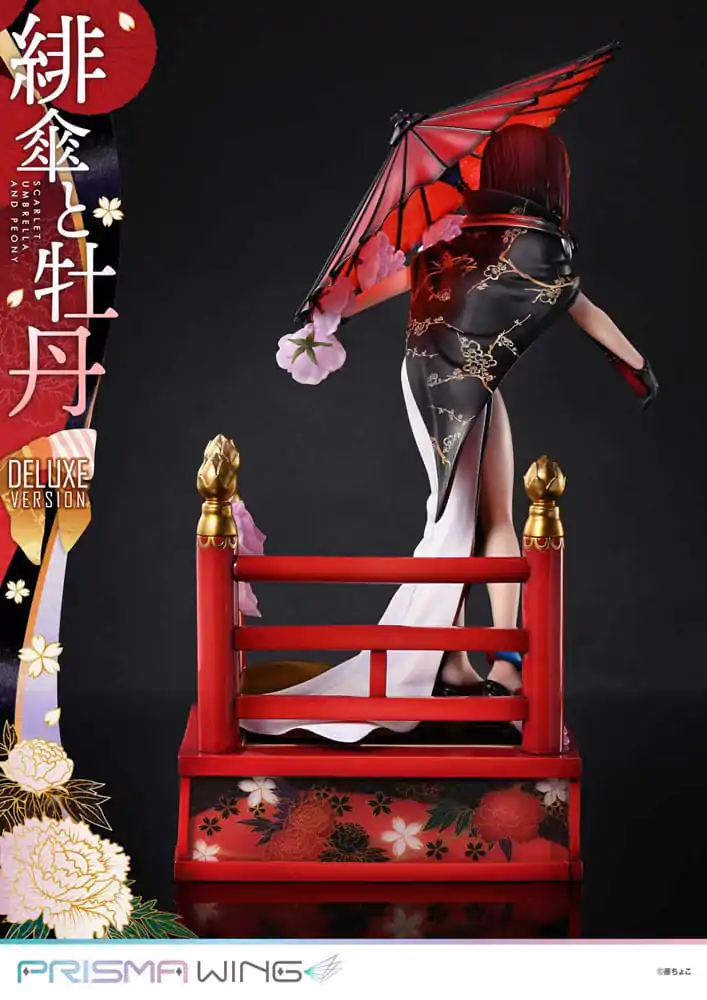 Original Illustration by Fuzichoco Prisma Wing 1/7 Scarlet Umbrella And Peony Deluxe Version PVC szobor figura 32 cm termékfotó