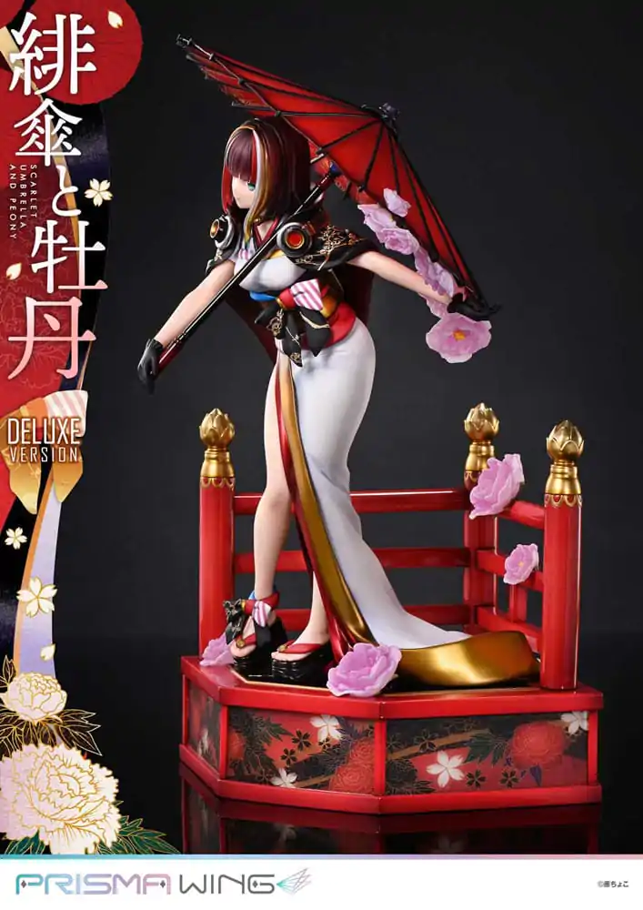 Original Illustration by Fuzichoco Prisma Wing 1/7 Scarlet Umbrella And Peony Deluxe Version PVC szobor figura 32 cm termékfotó