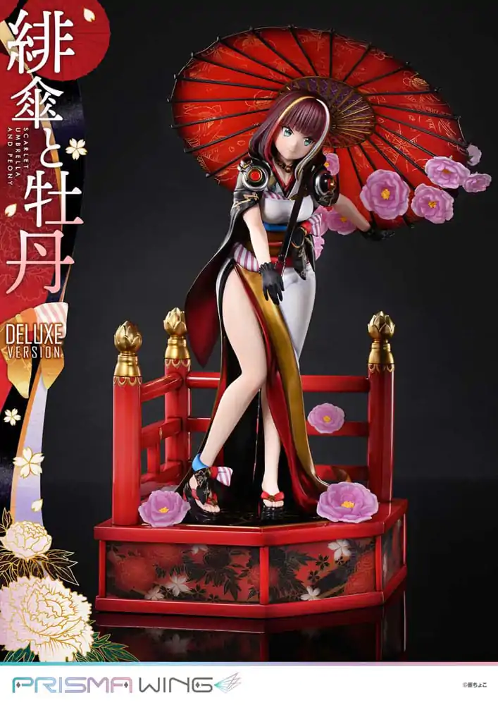 Original Illustration by Fuzichoco Prisma Wing 1/7 Scarlet Umbrella And Peony Deluxe Version PVC szobor figura 32 cm termékfotó