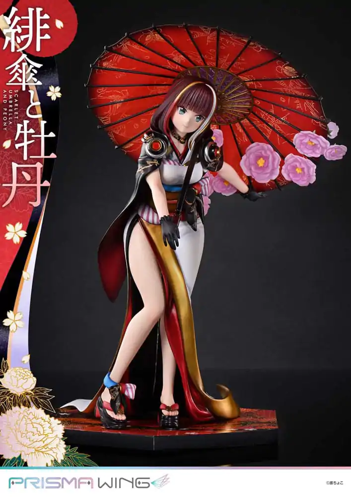 Original Illustration by Fuzichoco Prisma Wing 1/7 Scarlet Umbrella And Peony Deluxe Version PVC szobor figura 32 cm termékfotó