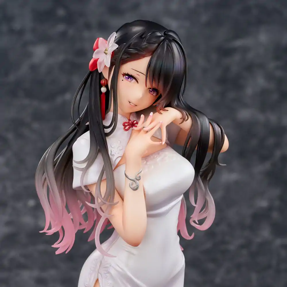 Original Illustration PVC szobor figura Mai Okuma illustration Healing-type white chinese dress lady 26 cm termékfotó