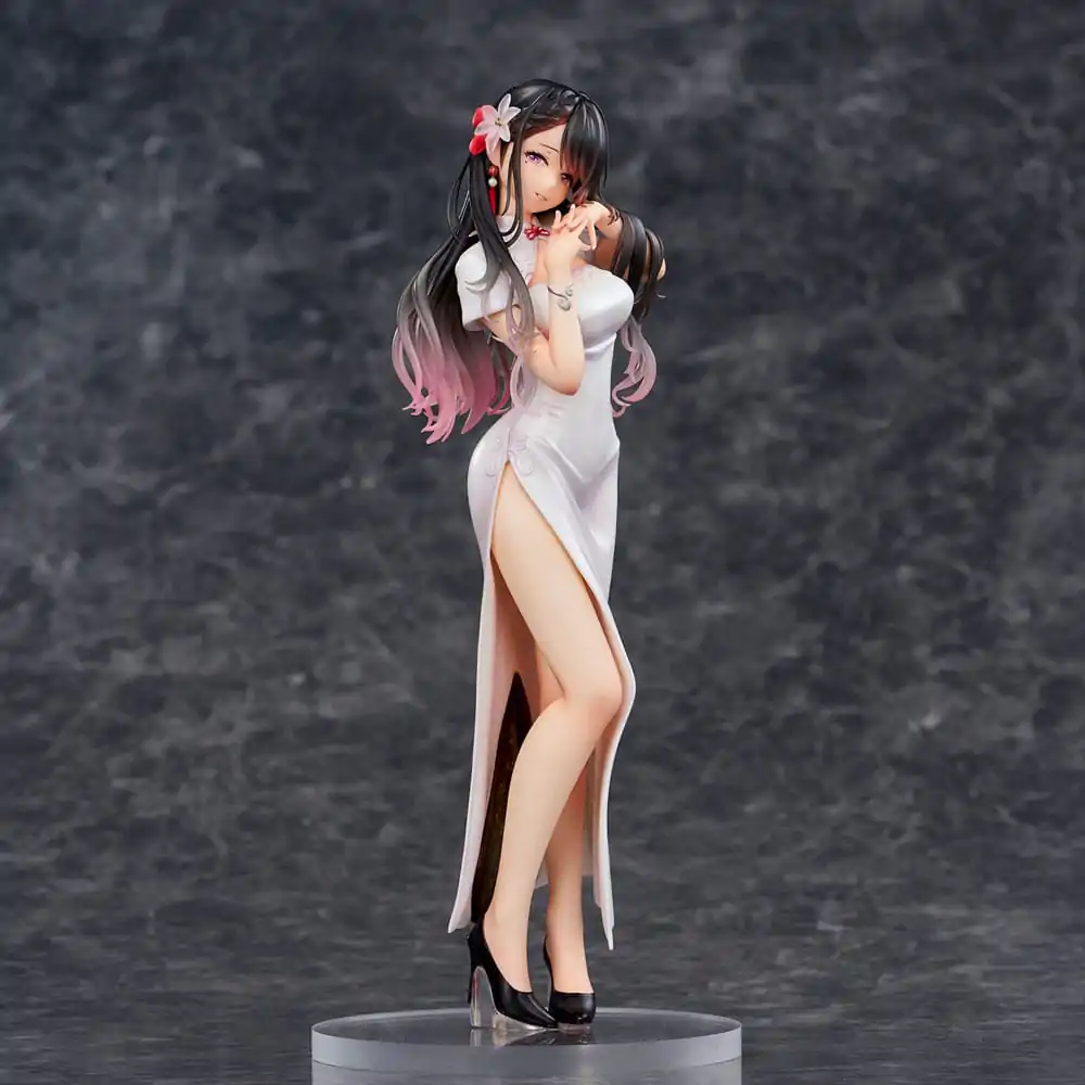 Original Illustration PVC szobor figura Mai Okuma illustration Healing-type white chinese dress lady 26 cm termékfotó