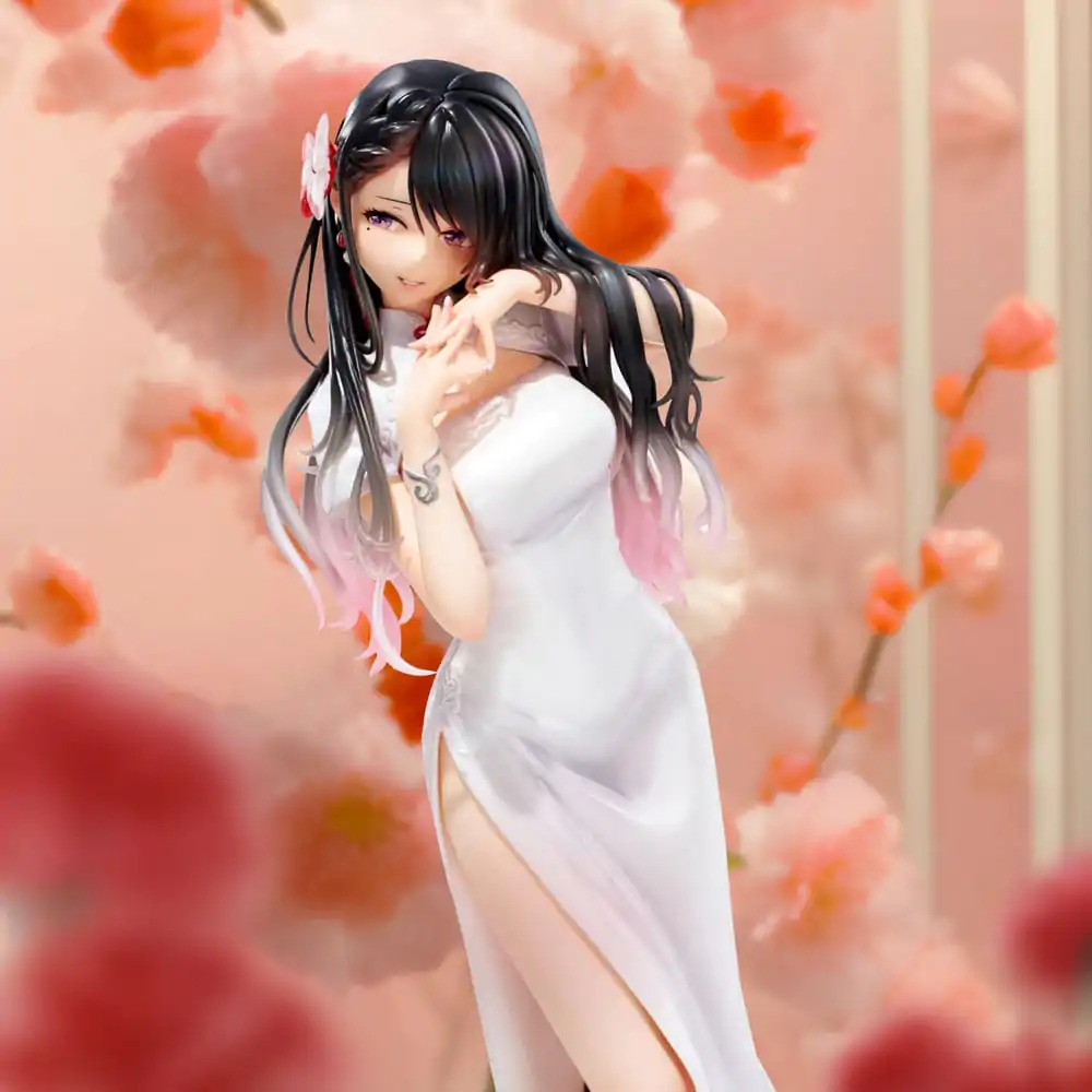 Original Illustration PVC szobor figura Mai Okuma illustration Healing-type white chinese dress lady 26 cm termékfotó