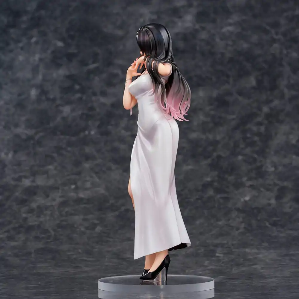 Original Illustration PVC szobor figura Mai Okuma illustration Healing-type white chinese dress lady 26 cm termékfotó
