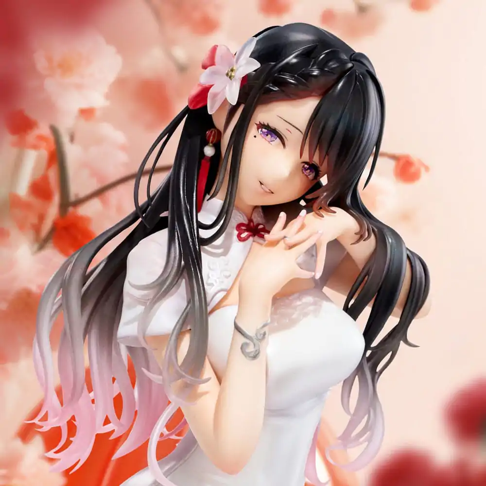 Original Illustration PVC szobor figura Mai Okuma illustration Healing-type white chinese dress lady 26 cm termékfotó
