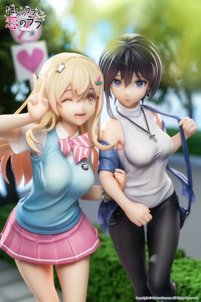 OshiRabu: Waifus Over Husbandos 1/7 Ren Furutachi &amp; Akuru Hayahoshi szobor figurák 23 cm termékfotó