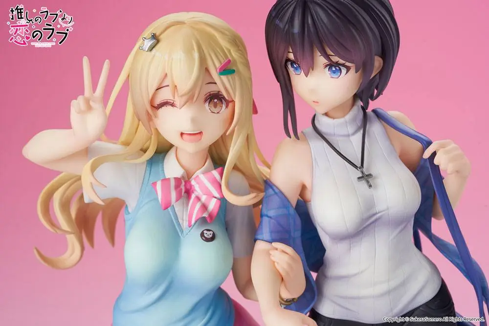 OshiRabu: Waifus Over Husbandos 1/7 Ren Furutachi &amp; Akuru Hayahoshi szobor figurák 23 cm termékfotó