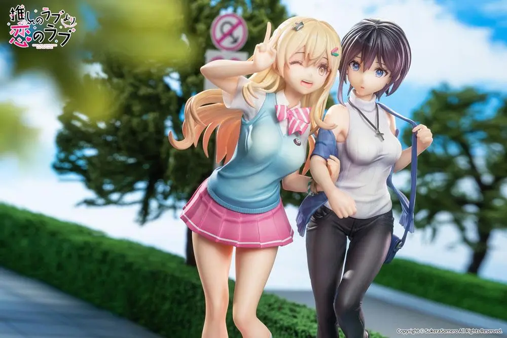 OshiRabu: Waifus Over Husbandos 1/7 Ren Furutachi &amp; Akuru Hayahoshi szobor figurák 23 cm termékfotó