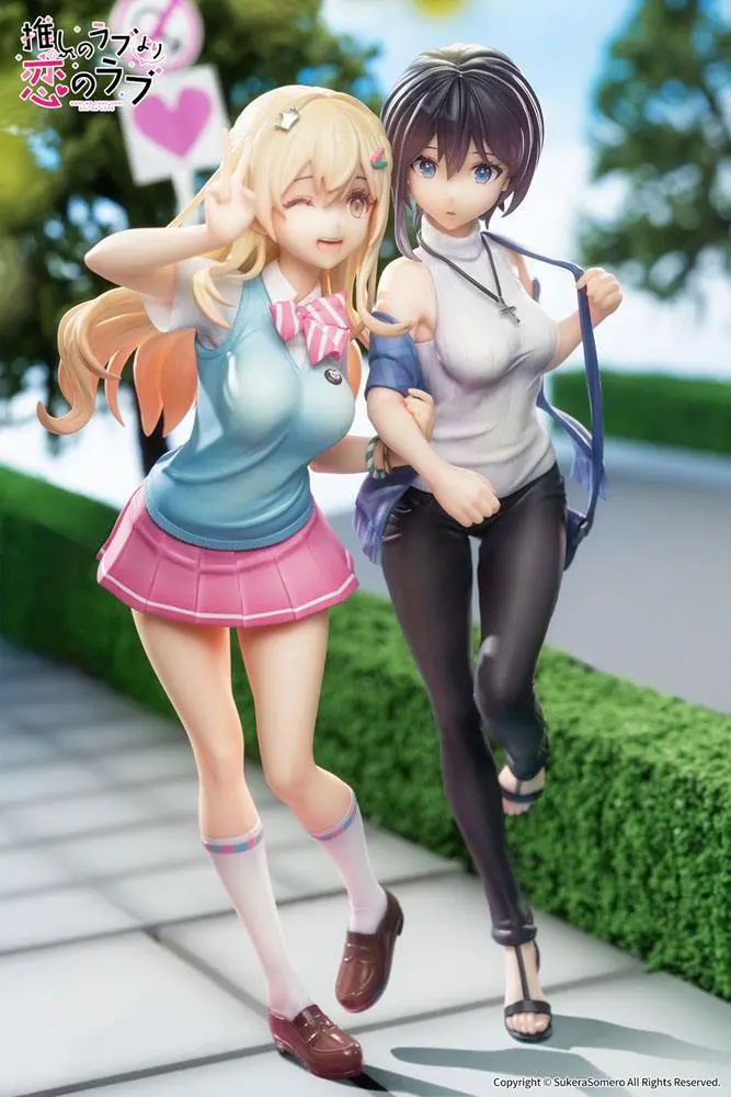 OshiRabu: Waifus Over Husbandos 1/7 Ren Furutachi &amp; Akuru Hayahoshi szobor figurák 23 cm termékfotó