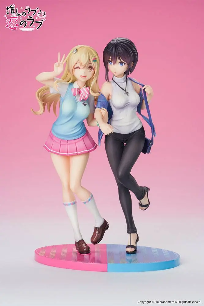 OshiRabu: Waifus Over Husbandos 1/7 Ren Furutachi &amp; Akuru Hayahoshi szobor figurák 23 cm termékfotó