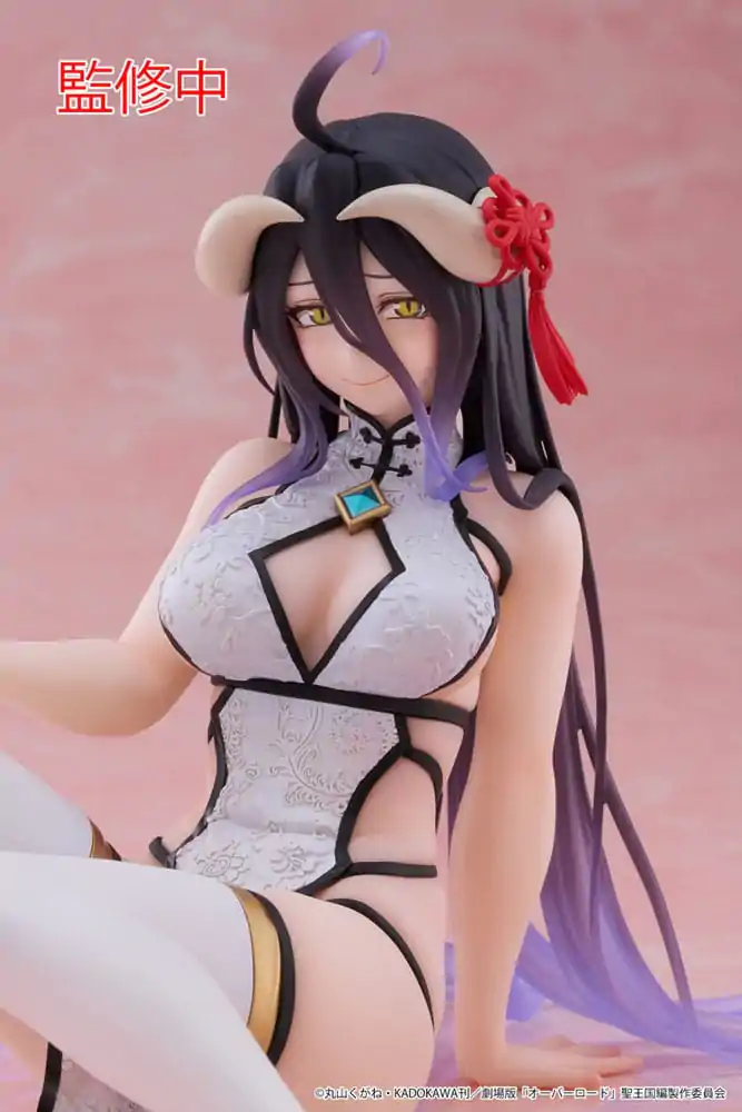 Overlord Desktop Cute figura Albedo Chinese Dress Ver. PVC szobor figura 13 cm termékfotó