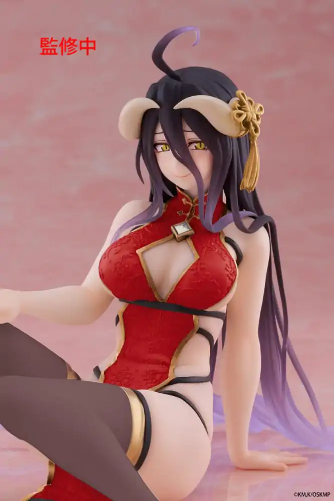 Overlord Desktop Cute figura Albedo Chinese Dress Ver. Renewal PVC szobor figura 13 cm termékfotó