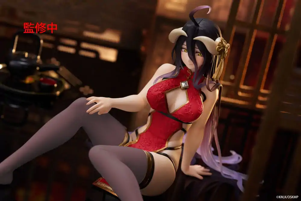 Overlord Desktop Cute figura Albedo Chinese Dress Ver. Renewal PVC szobor figura 13 cm termékfotó