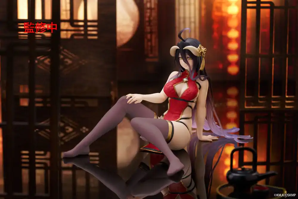 Overlord Desktop Cute figura Albedo Chinese Dress Ver. Renewal PVC szobor figura 13 cm termékfotó