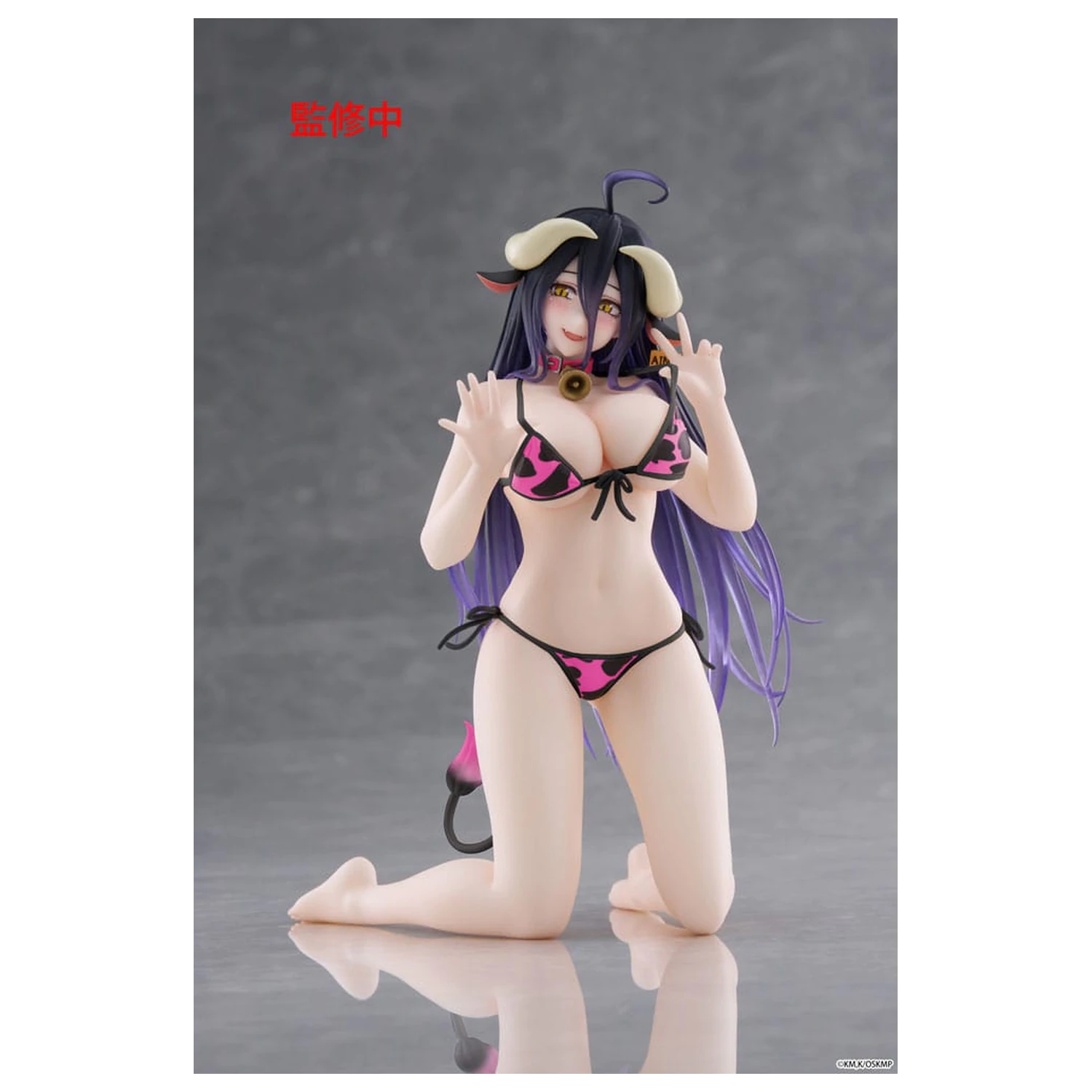 Overlord Desktop Cute figura Albedo Cow-Print Swimsuit Ver. Renewal PVC szobor figura 13 cm  termékfotó