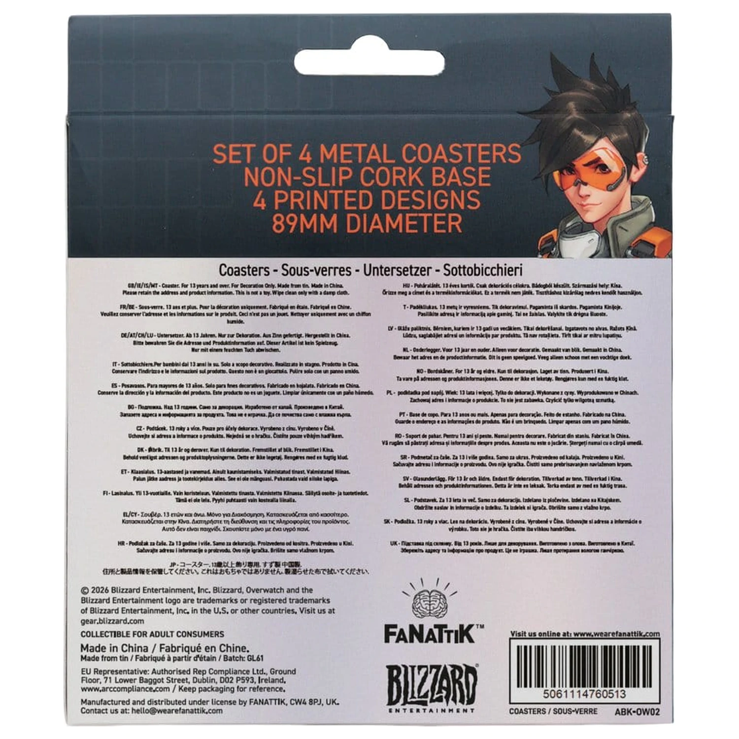 Overwatch 4 db-os poháralátét csomag Printed Metal termékfotó