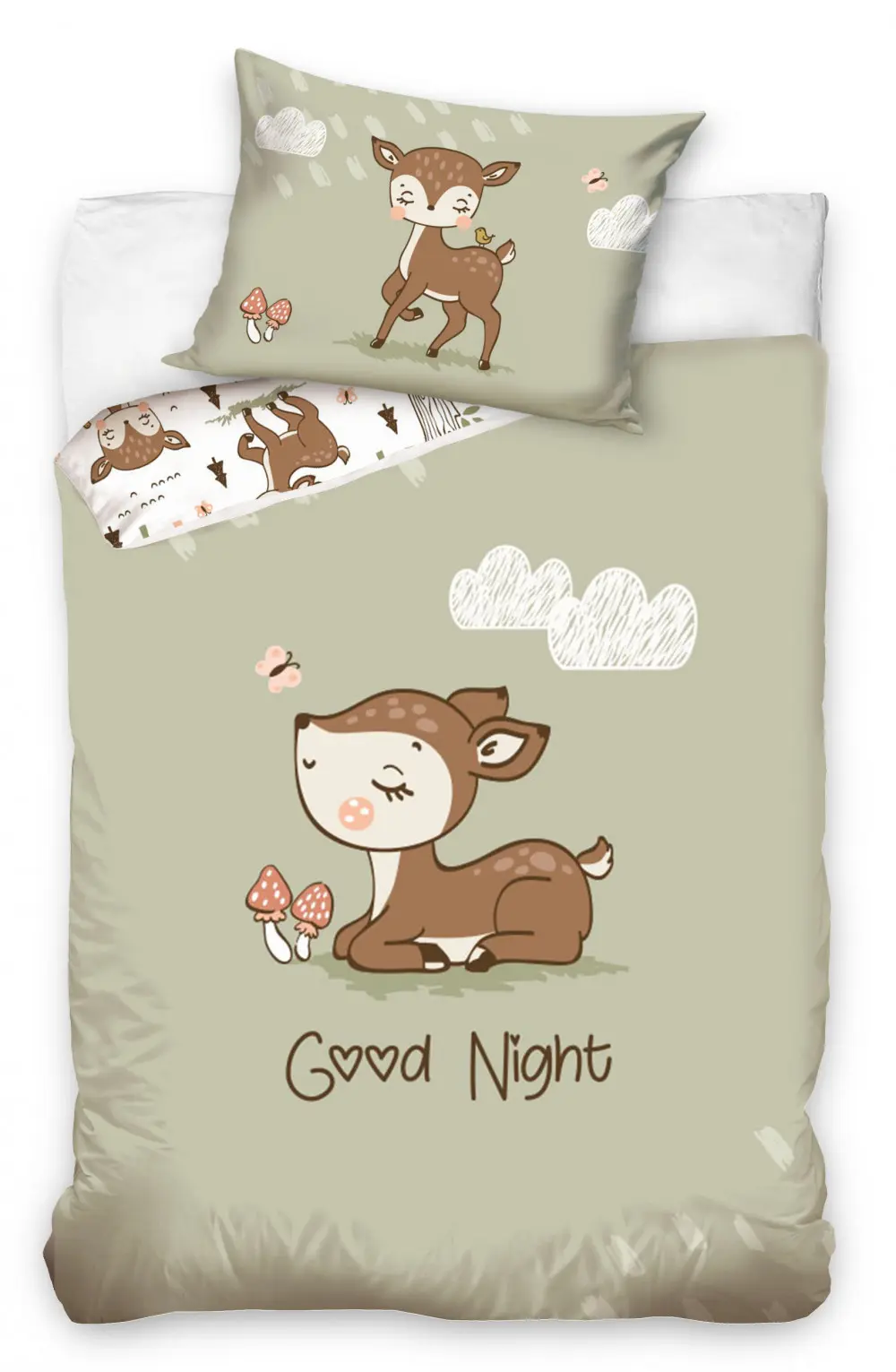 Őzike gyerek ágyneműhuzat 100×135cm, 40×60 cm termékfotó