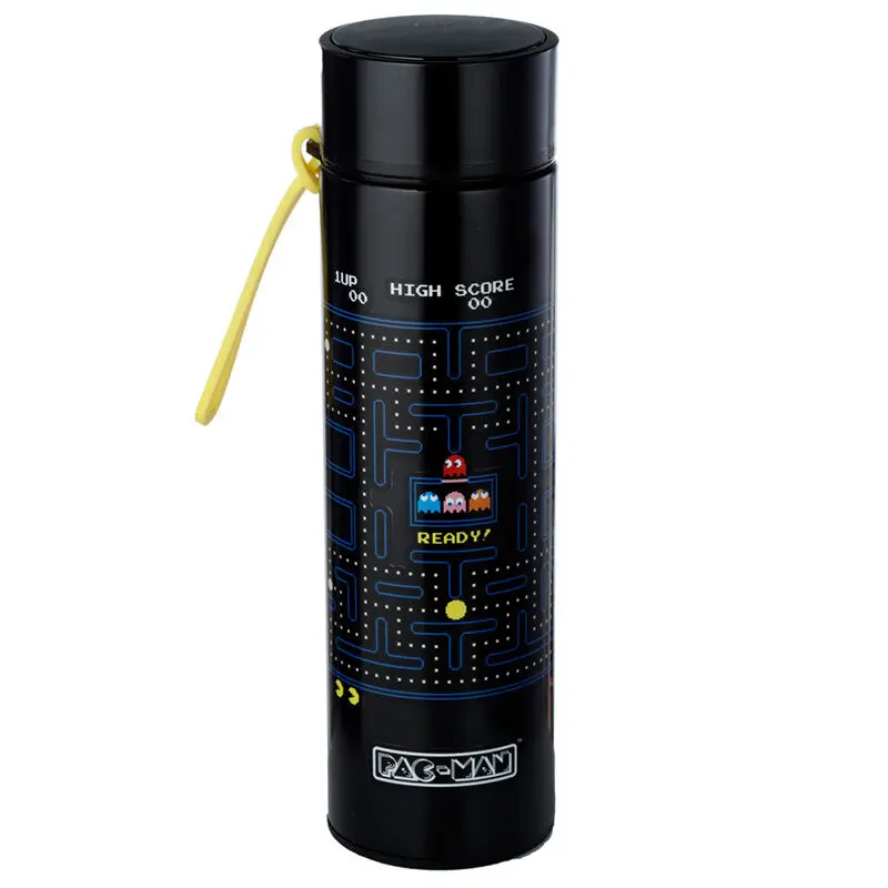 Pac Man rozsdamentes acél palack kulacs termosz hőmérővel 450ml termékfotó