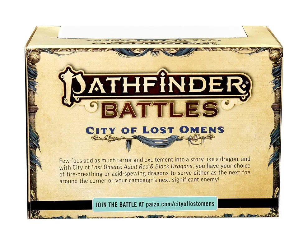 Pathfinder Battles City of Lost Omens pre-painted Premuim Miniatures  2-Pack Adult Red &amp; Black Dragon termékfotó