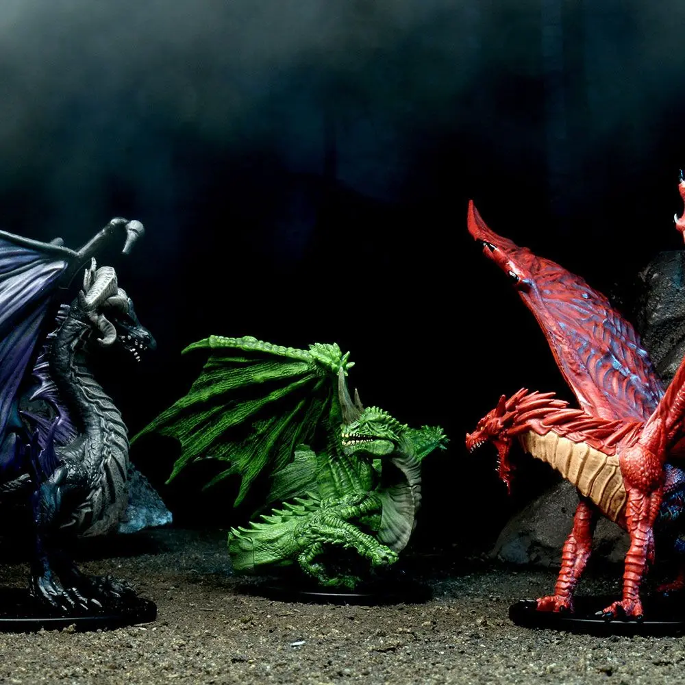 Pathfinder Battles City of Lost Omens pre-painted Premuim Miniatures  2-Pack Adult Red &amp; Black Dragon termékfotó