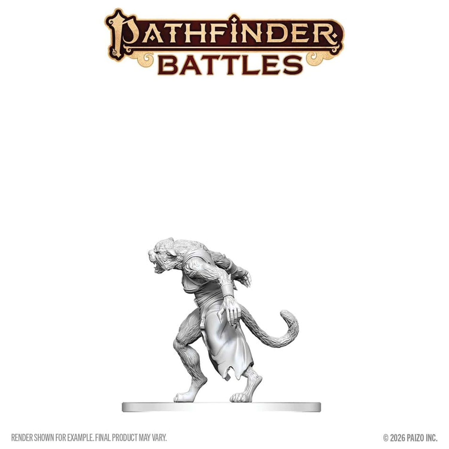 Pathfinder Battles Deep Cuts Unpainted Miniature Weretiger 13 cm termékfotó