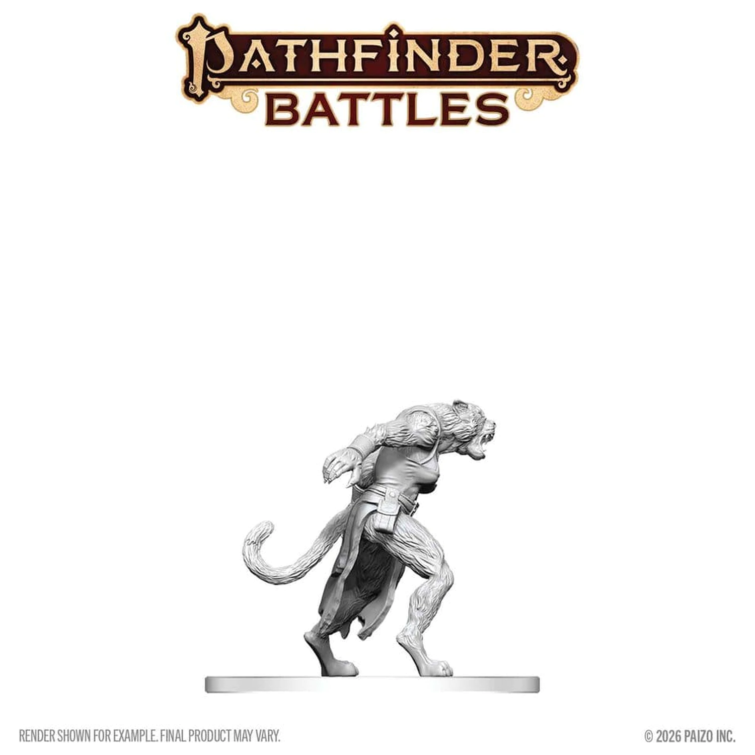 Pathfinder Battles Deep Cuts Unpainted Miniature Weretiger 13 cm termékfotó